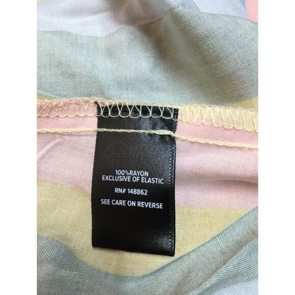 Torrid 3 Midi Challis Off Shoulder Dress Rainbow Striped Size 3X Rayon Festival - Picture 4 of 7